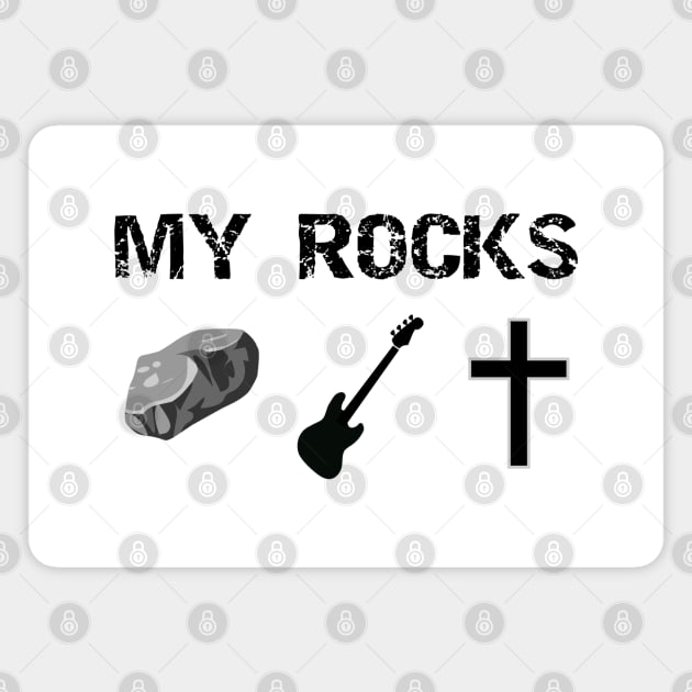 Christian Music Bass Guitar Rock Magnet by thelamboy